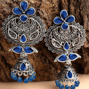 Blue Oxidized Earrings